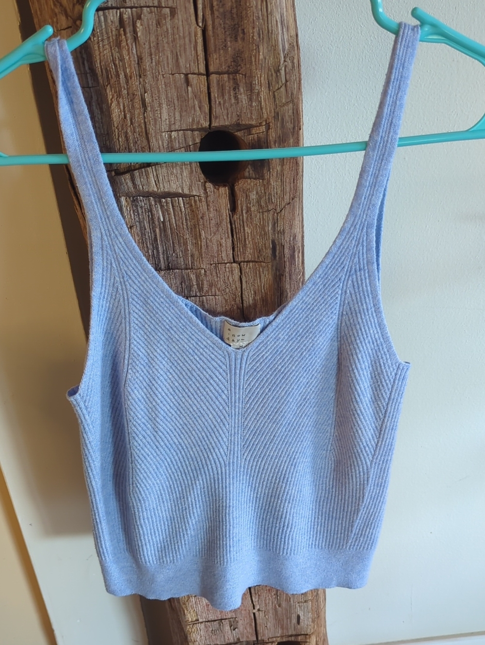 a new day Light Blue Ribbed V-Neck Tank